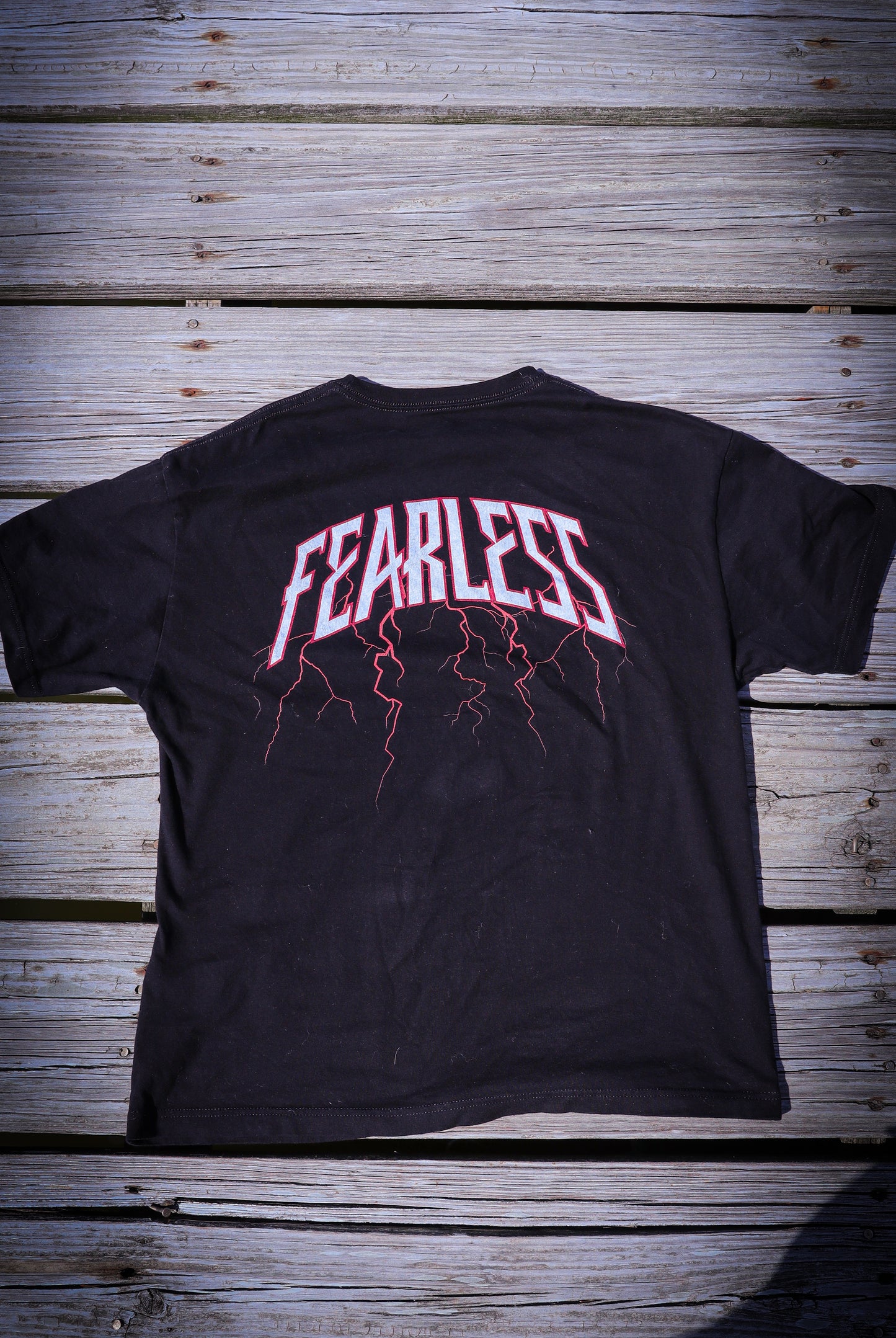 Fearless Red FRONT PRINT oversized lightning pump cover